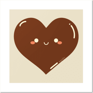 Dark chocolate heart Posters and Art